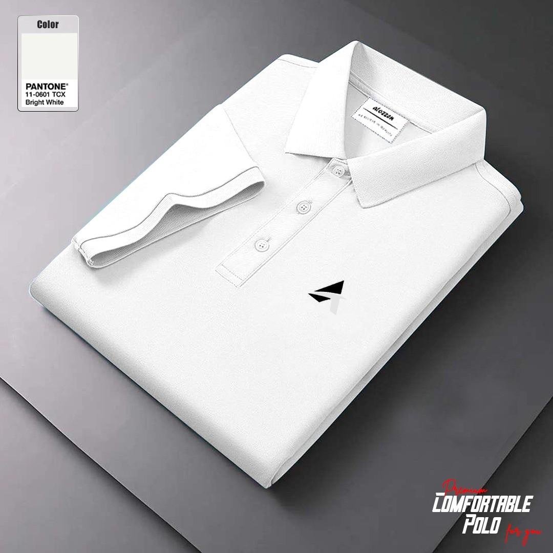Men's Short Sleeve 100% Cotton Premium Quality Polo T-Shirt - White